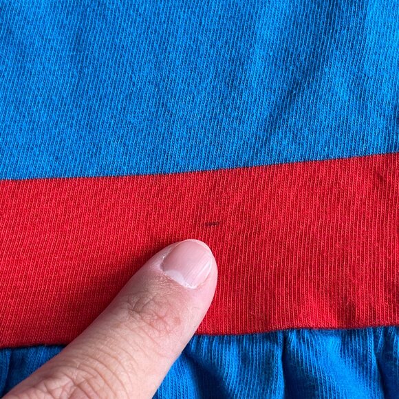 Hanna Andersson Stripe Peplum Tank In Combed Cotton, Red & Blue - Size 8 - Picture 11 of 11